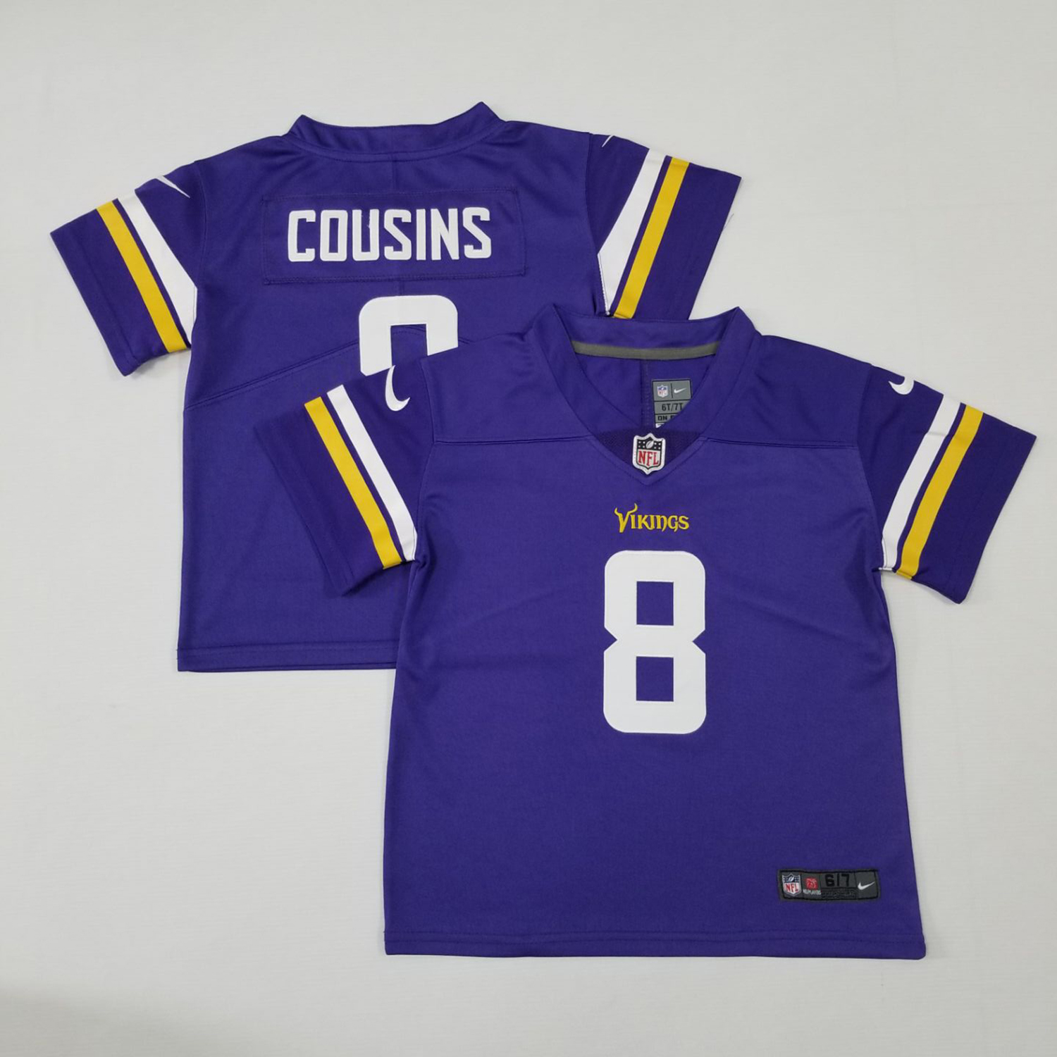 Toddler Nike Minnesota Vikings #8 Kirk Cousins Purple Team Color Stitched NFL Vapor Untouchable Limited Jersey